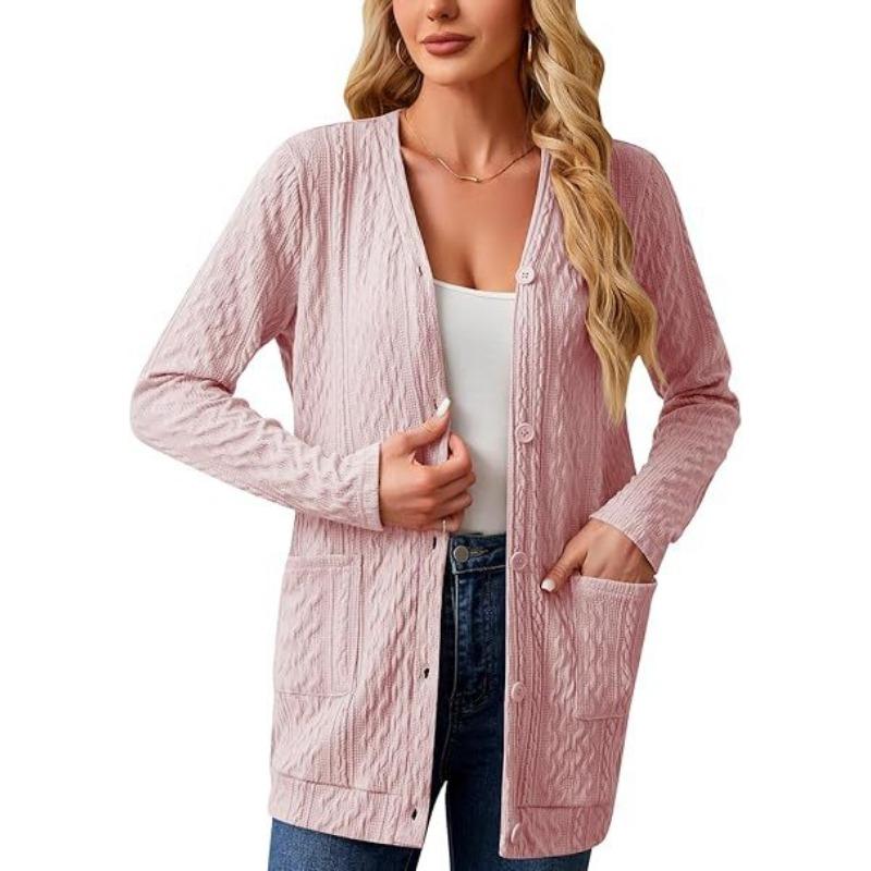 YYFS Women's Fashion Casual Fall Winter Solid Color Print Long Sleeve Sweaters