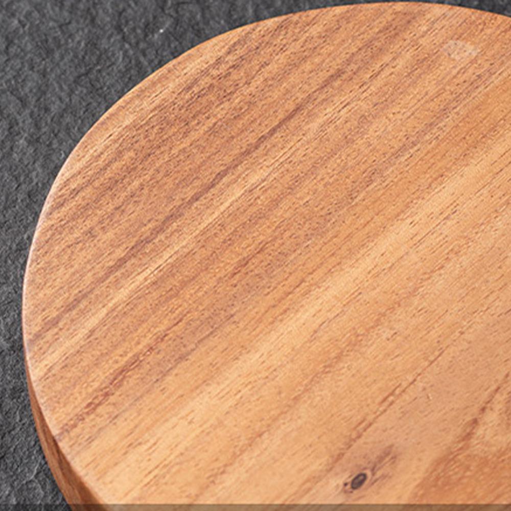 U Shaped Opening Wooden Tea Tray Round Shape Tea Coffee Snack Tray Wooden Serving Tray  Home Use