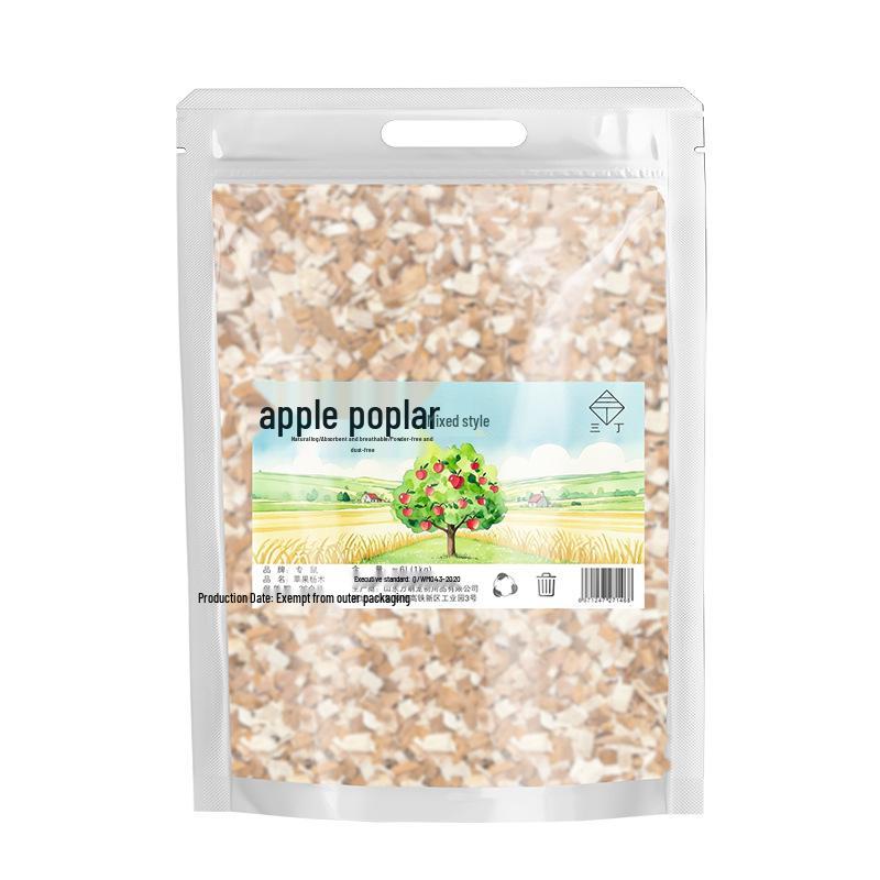 Applewood & Poplar Mixed Wood Chip Bedding - Absorbent & Breathable for Reptiles, Snakes, Lizards, Hamsters, Turtles