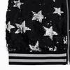 Women's Jacket Autumn Sequin Decorated Stars Silver Embellished Zip Jacket