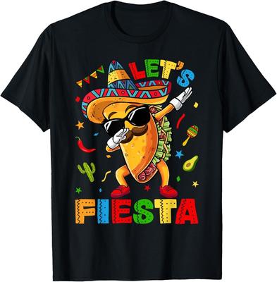 Let's Fiesta Tacos Dabbing Cinco De Mayo Meksykański Chłopiec Dab Dziecko Koszulka Unisex Koszulka