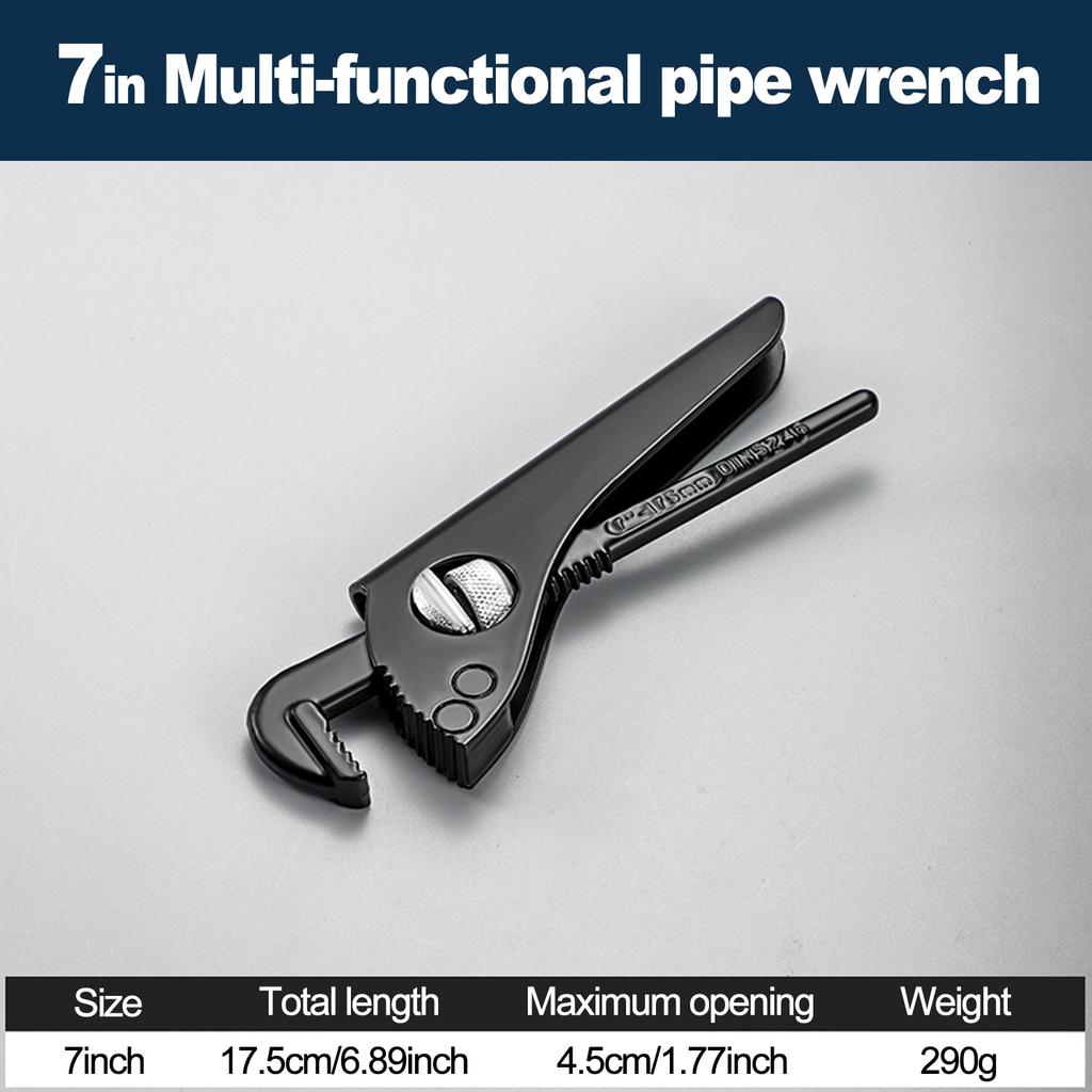 7/10inch Professional Pipe Wrench Plumbers Adjustable Heavy Duty Plumbing Tool Comfortable Grip Handle for Mechanics Home Repair