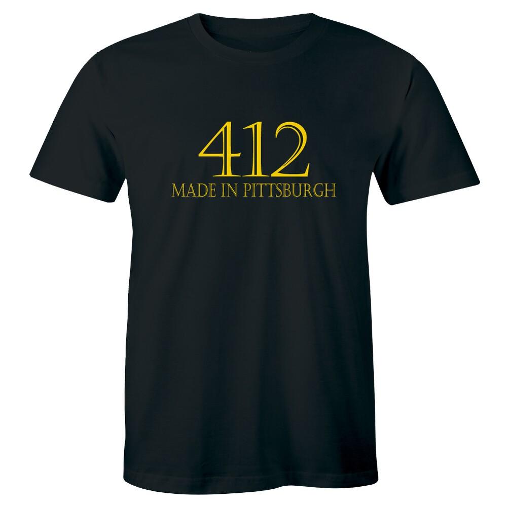412 Made In Pittsburgh T-Shirt Area Code Steel City Pennsylvania PA Shirt Men Unisex T-Shirt L