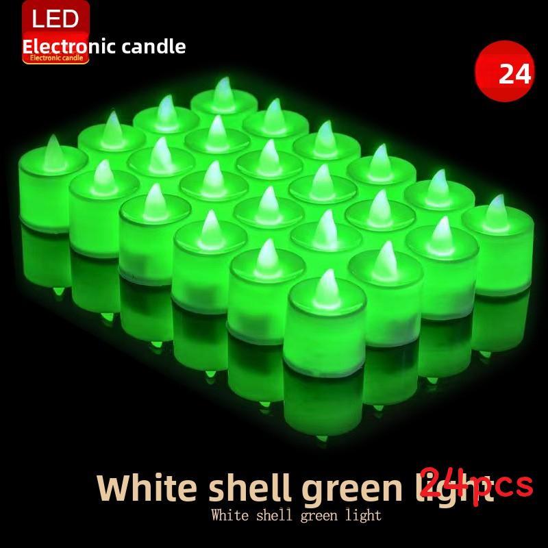 

Set Of 24 Led Electronic Candle Led Light With Dimmer For Wedding And Party Decor зелений