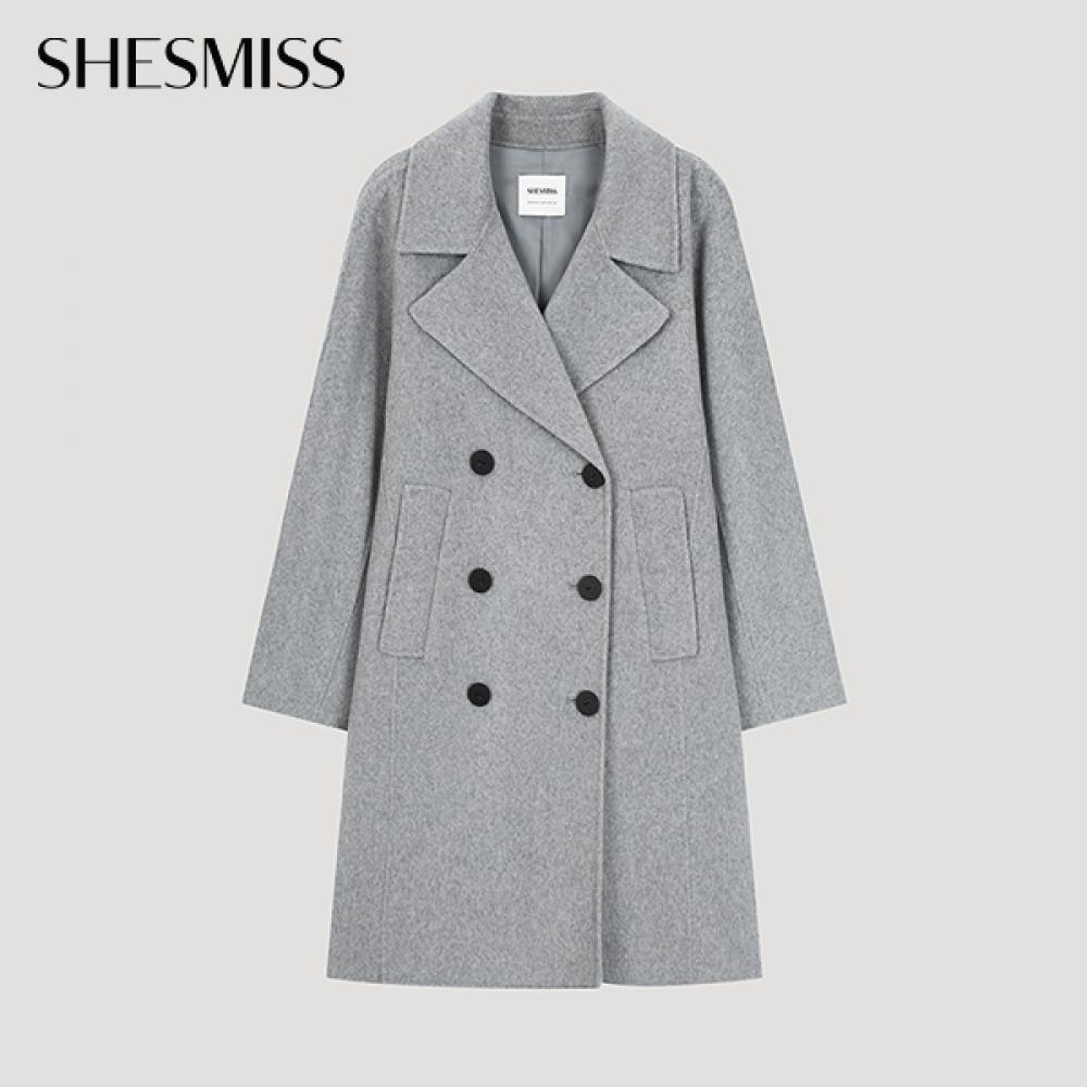 

She S miSS Wool Blend Handmade Half Coat Swhcto41040 Gr Grey/55