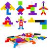 Dřevěné hlavolamy Magic Tangram Kostky skládačky 3D ruské bloky Hračky pro děti Hlavolamy Montessori vzdělávací