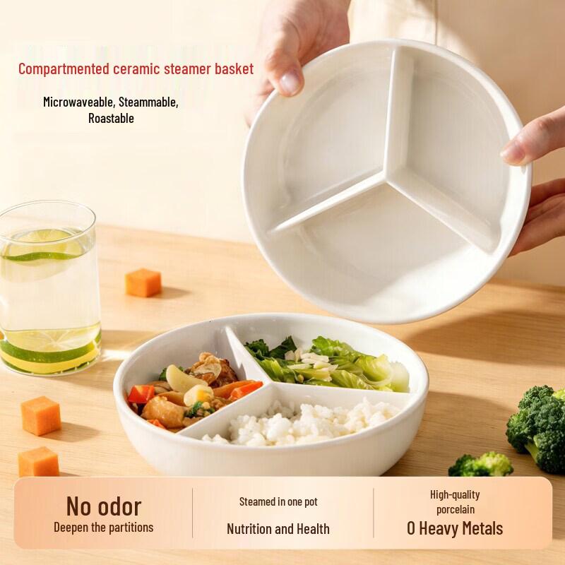 Ceramic Multi-Compartment Steaming Plate