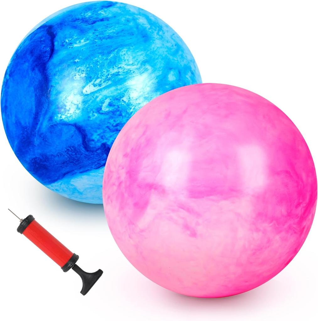 2/4 Pezzi Palla Rimbalzante con Pompa, Palle Rimbalzanti Marmo da 8,7 pollici Palla Calcio Gonfiabile in Gomma Giocattoli per Giochi Estivi all'Aperto per Bambini