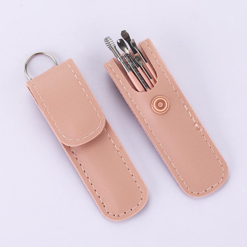 6-Piece Spiral Earwax Cleaner Set with Leather Case