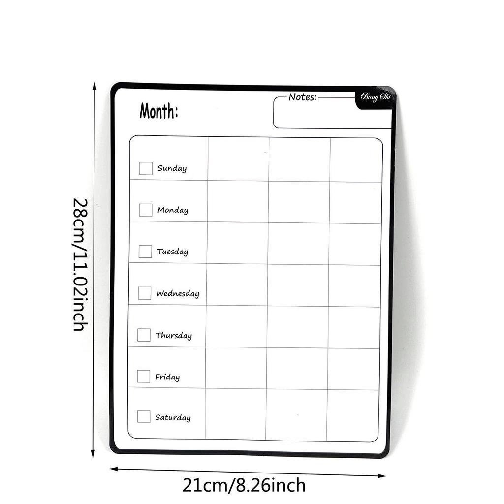 Magnetický lednicový kalendář a psací tabule pro suché mazání