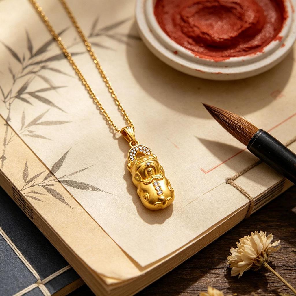 National Style Accessory Pixiu Pendant Necklace, Niche Design, Simple, Daily Wear, Sweater Chain for Men and Women