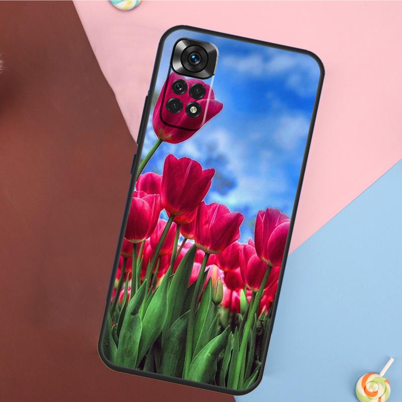 Tulip Flower Cover For Xiaomi Redmi Note 13 14 Pro 12 11 9 10 9S 10S 11S 12S Redmi 14C 10C 12C 13C Case