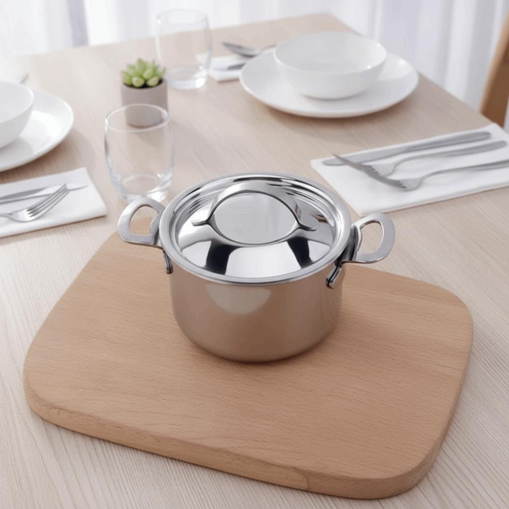 Double Handle Baby Food Pot 10CM Small Cooking Pot Slow Cooker Mini Milk Pot Stove