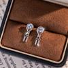 S925 Silver Tassel Earrings, Natural Topaz Crystal Drop Earrings for Women