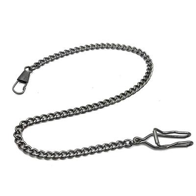 Pocket Watch Chain with Hook Fittings 36cm Antique Style Fob Chain Gunmetal Black [Pellforia]