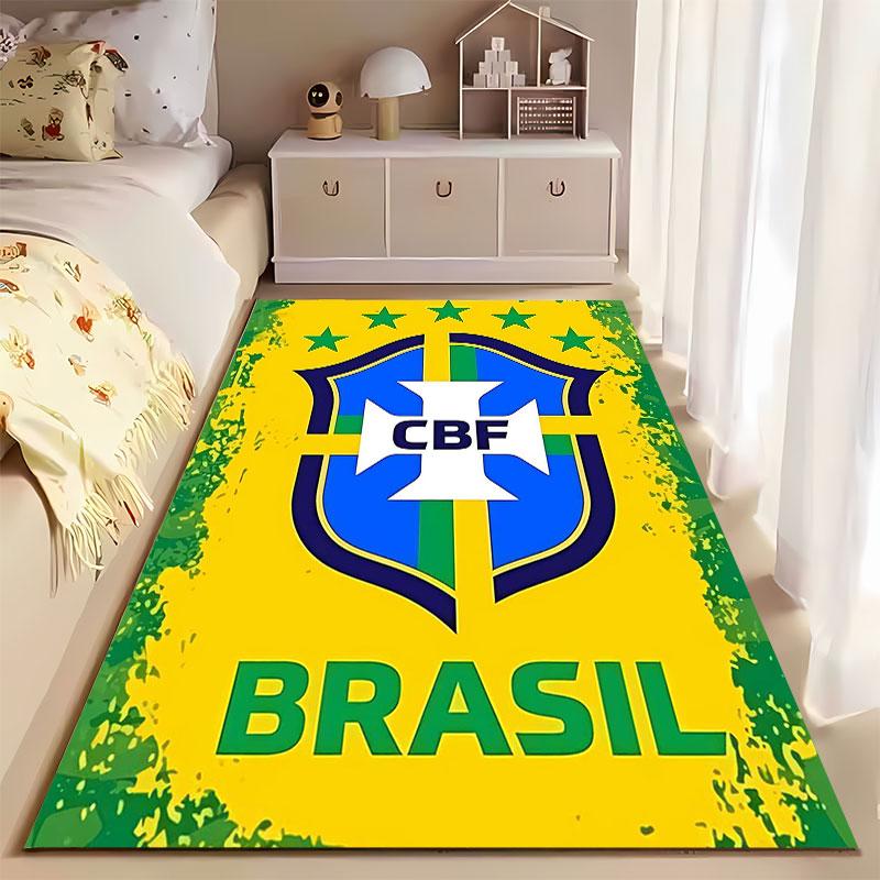 Brazil CBF Logo-Themed Carpet suitable as a non-slip mat for the living room or bedroom sofa