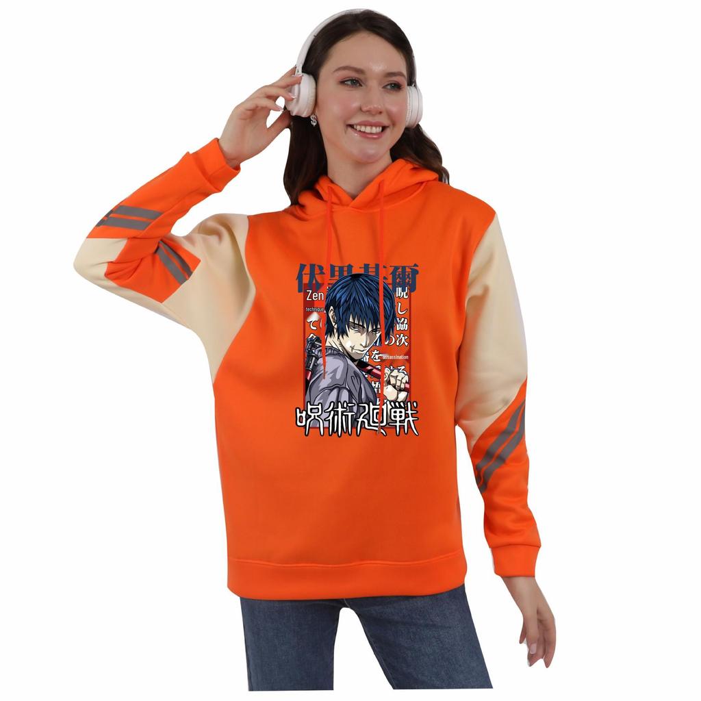 Jujutsu Kaisen Men's Patchwork Color Block Hoodie - Japanese Casual Style