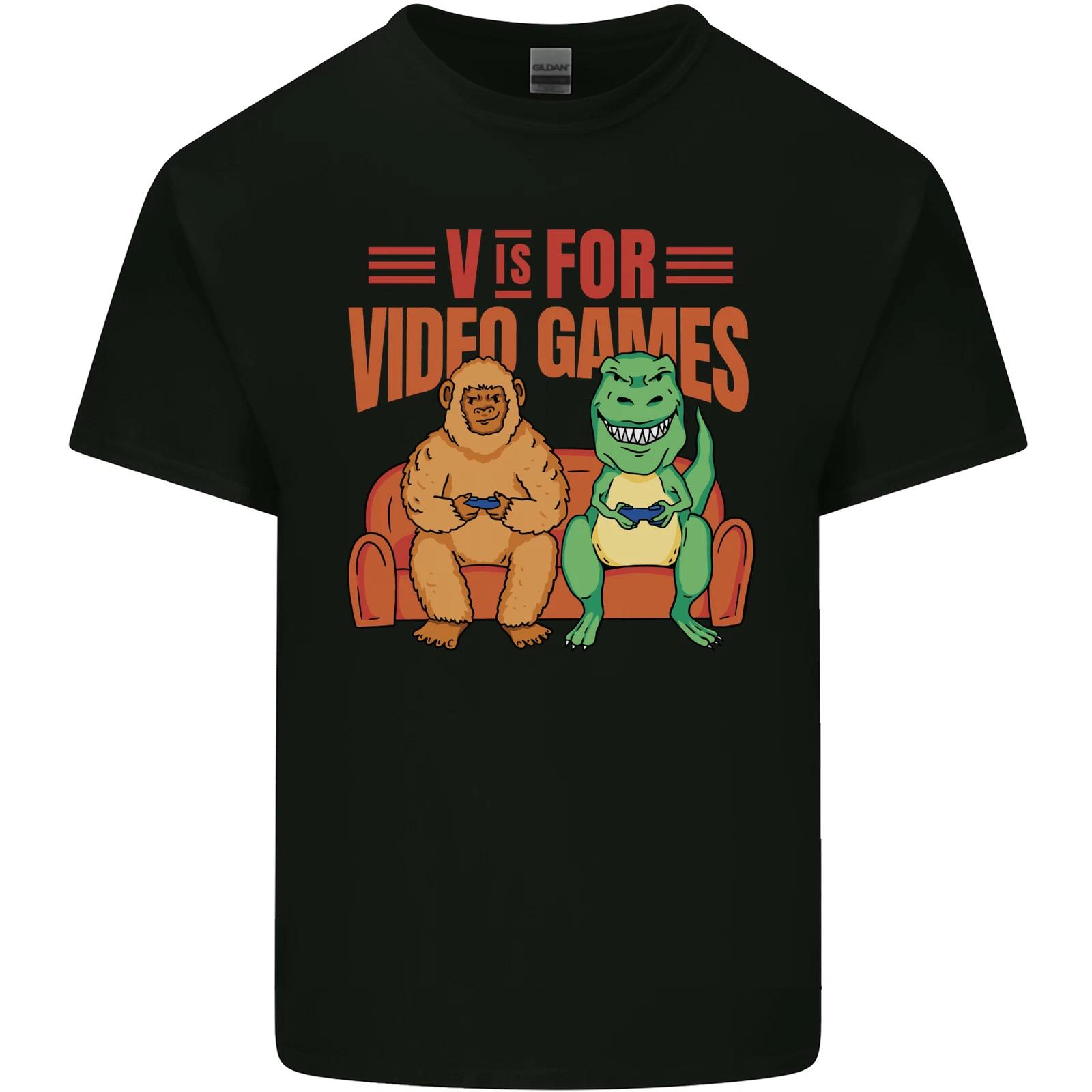 Video Games T-Rex Funny Bigfoot Dinosaur Kids T-Shirt Childrens 3XL