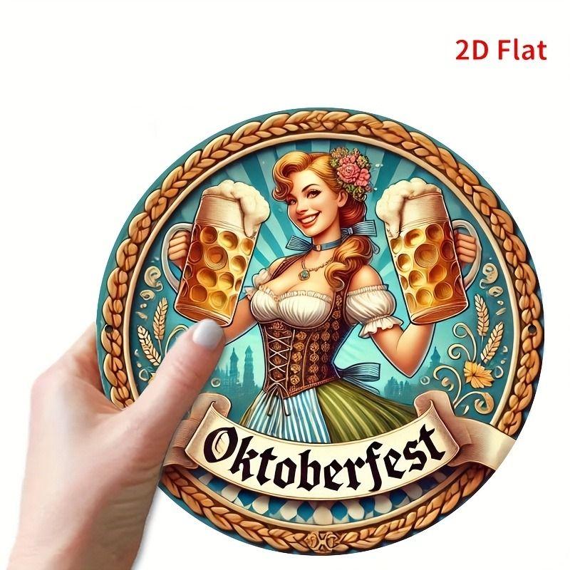 Retro Girl Tin Metal Logo Round Painting for Bar Restaurant