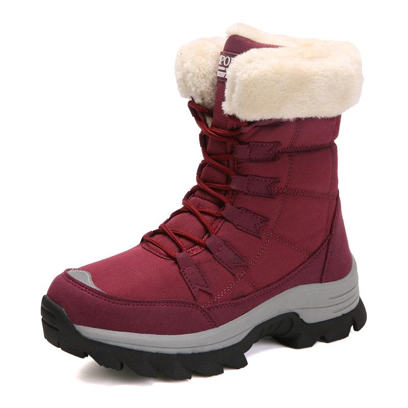 Winter High-Top Cotton Shoes Outdoor Women'S Snow Boots Thick-Soled Thickened Velvet Women'S Shoes