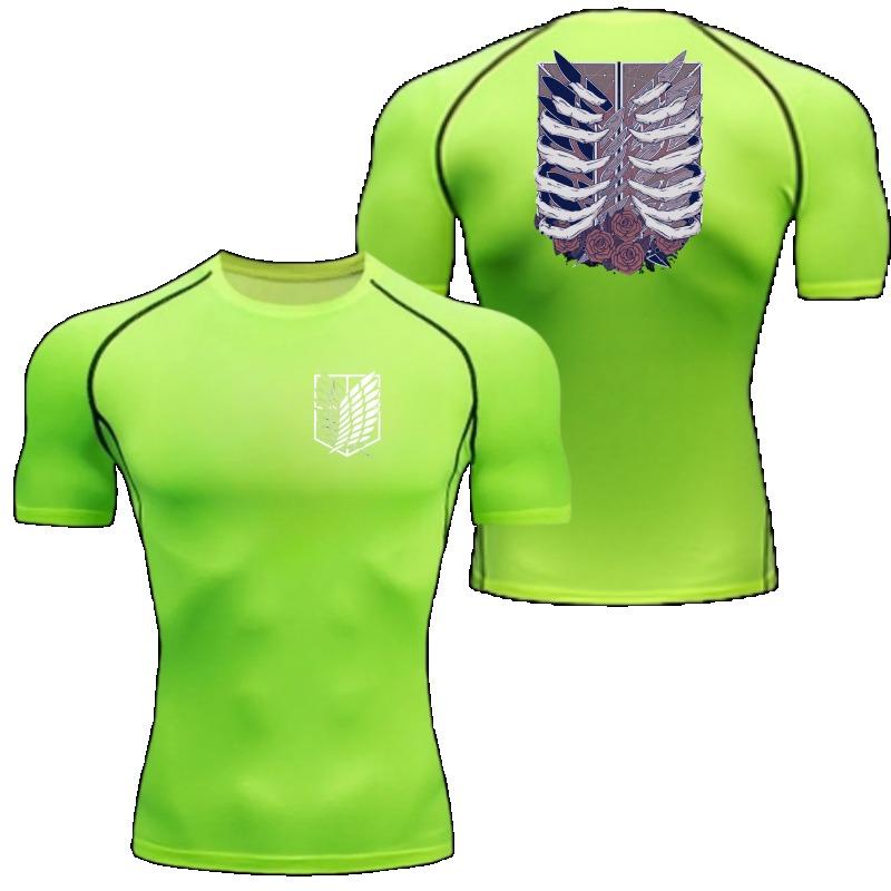 Comfortable Fitness T-shirt Men Scout Regiment Graphic Breathable Slim Fit Top Summer Gym Jogging Training Elastic Fitness Suit