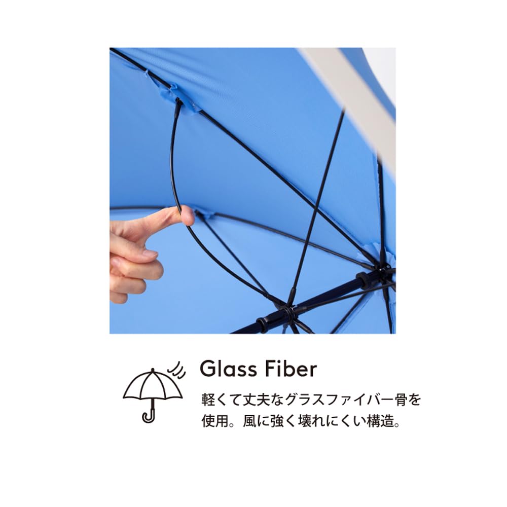 Because Long Umbrella 60cm UV Cut or More Large Recycled Polyester Sun Umbrella Rain or Shine Unisex Stylish Gray Color 98% U-DAY REPET/Nature