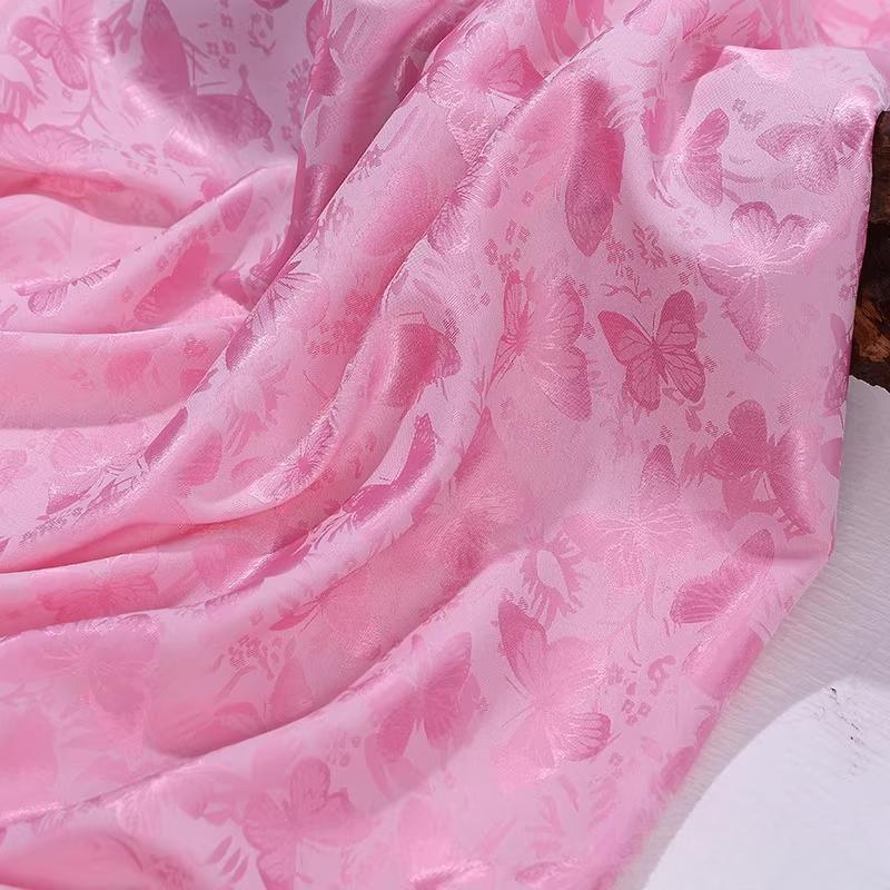 100x150cm Colorful Butterfly Jacquard Silk Satin Fabric for Sewing Ancient Costume Hanfu Tang Suit Horse Face Skirt Clothing