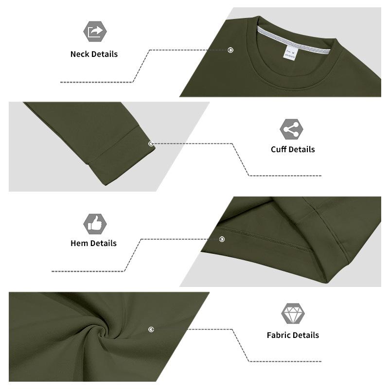 Men's Loose Fit Long Sleeve Crew Neck Sweatshirt Lightweight Fleece Pullover Casual Top for Everyday Wear