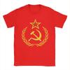 CCCP Soviet Hammer and Sickle Star Marxist T-Shirts for Men Round Collar Pure Cotton T Shirts  Short Sleeve Tees Summer Tops