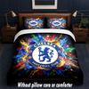 Set Biancheria da Letto Chelsea FC Design 1 Copripiumino + 2 Federe Morbido Traspirante Biancheria da Letto per la Casa