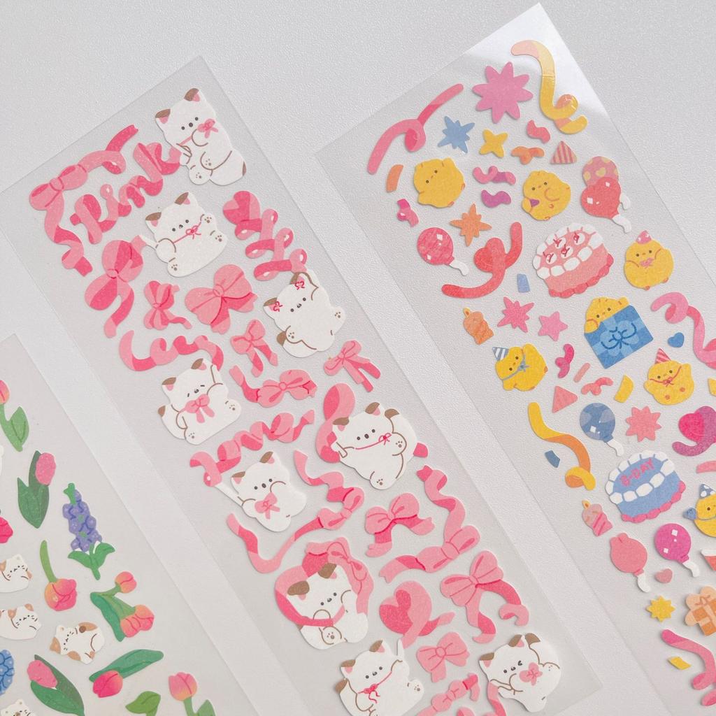 Korean Popular INS Same Laser Goo Card Sticker Transparent Bottom Seiko DIY Decorative Sticker