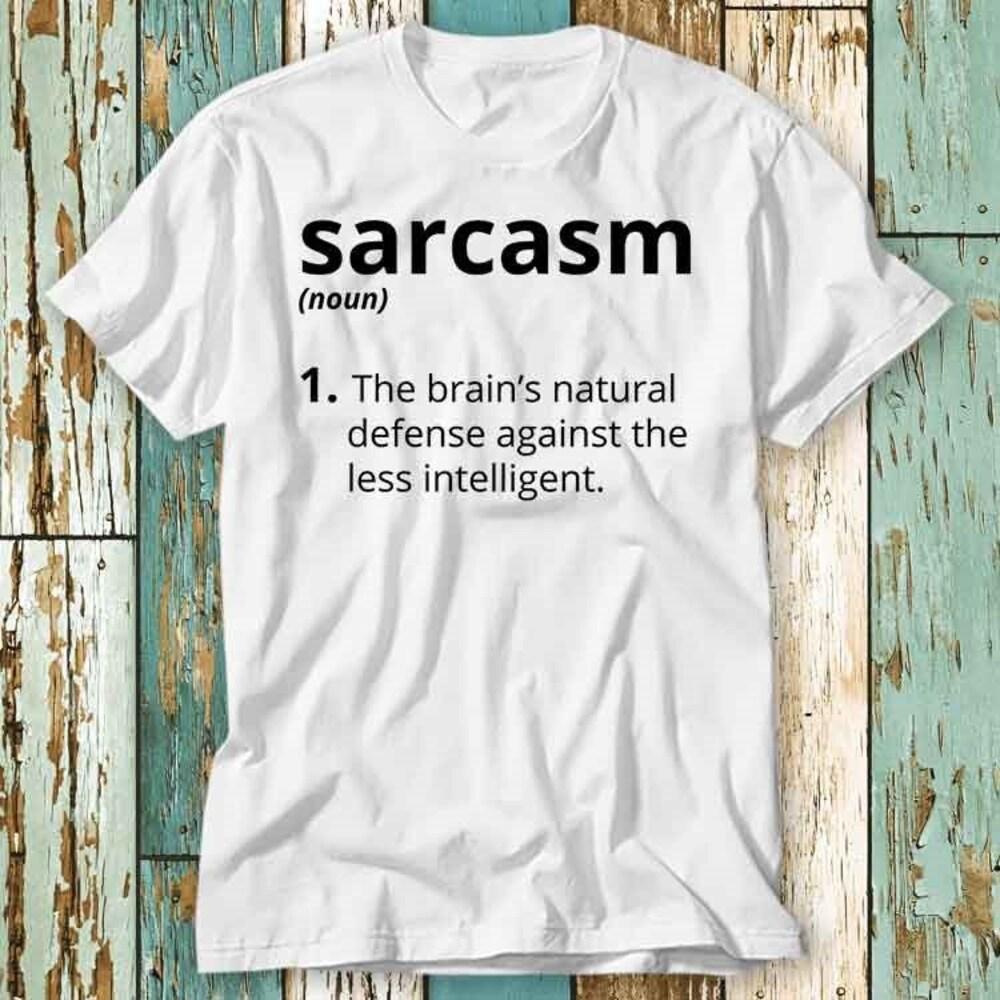 

230GSM 100% Cotton T-Shirt Sarcasm Noun T Shirt Top Design Unisex Ladies Mens Tee Retro Fashion Vintage Shirt S807 XS белый