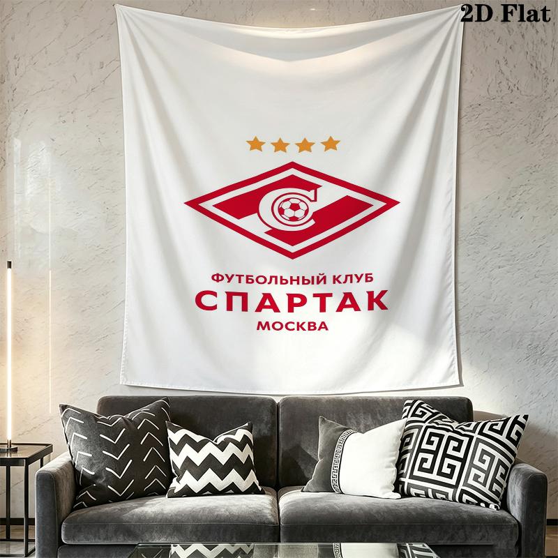 Spartak Moscow Football Club Wall Tapestry Aesthetic Wall Hanging Printed Fabric Blanket Decorative Tapestries for Bedroom Living Room Home Decor