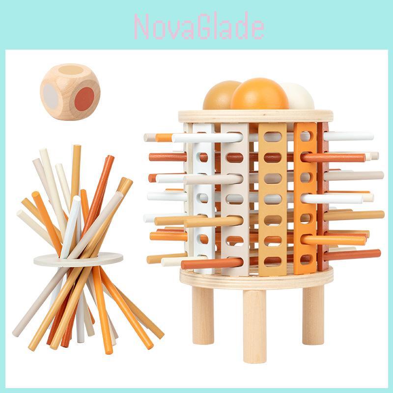 Holzturm-Puzzlespiel für Kinder mit Würfeln und Party-Spielset