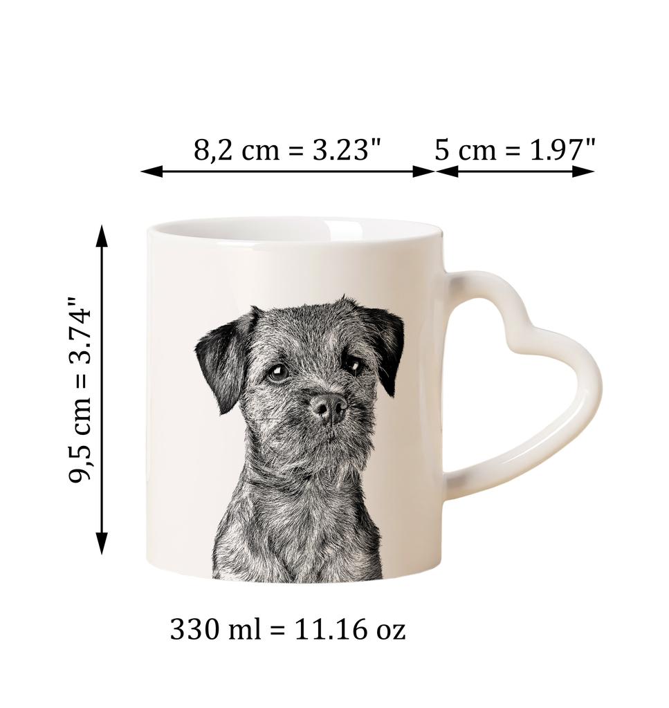 Border Terrier - Cup with a Dog, Adorable Cup with a Heart-shaped Handle, Universal Gift from the Art-Dog Brand