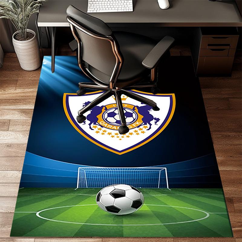 Qarabag Soccer Team Crest Design Rug Office Floor Mat - Machine Washable for Bedroom, bedroom, livingroom, Room Decor Fan Gifts Christmas