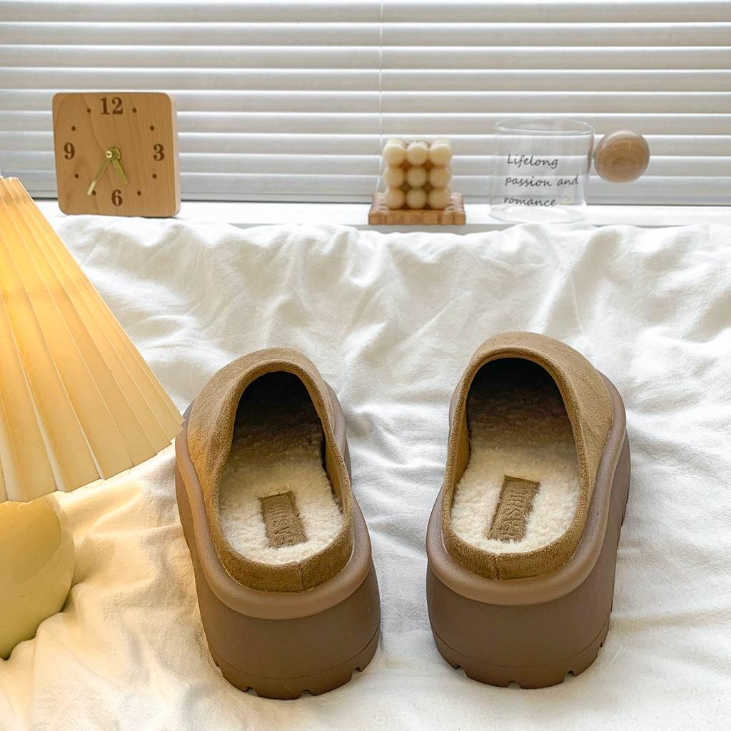 Baotou Half-drag Muffin Shoes for Women To Wear 2025 Autumn Korean Version of Versatile Thick Soles To Increase the Height of Casual Lazy People