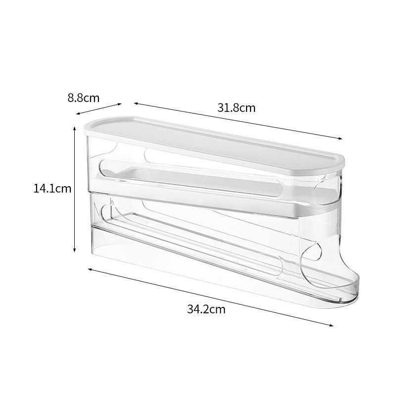 Automatic Rolling Double-layer Egg Dispenser Egg Holder Dispenser for Refrigerator Space-Saving Egg Storage Box Kitchen Supplies