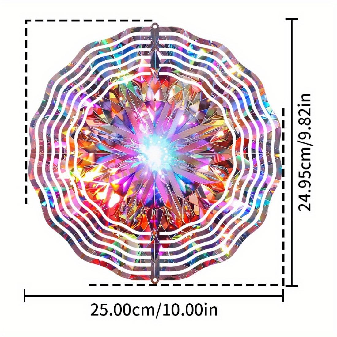 

3D Четырехугольный Металлический Ветряной Спиннер | Многоцветный Светоотражающий Дизайн | Не Требуется Батарея | Идеально для Подарка на День Матери 01A