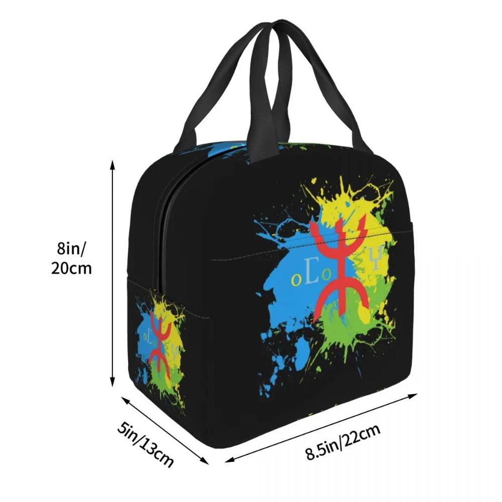 Custom Amazigh Flag Thermal Insulated Lunch Bag Women Berber Pride Tifinagh Resuable Lunch Container for Multifunction Food Box