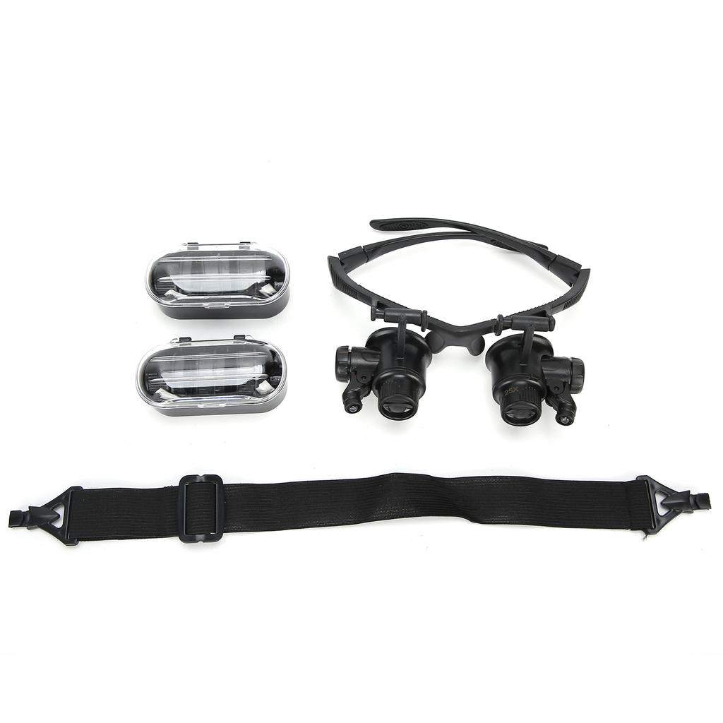 10x 15x 20x 25x Head Loupe Magnifier Watch Repair LED Light Magnifying Glass (9892G)