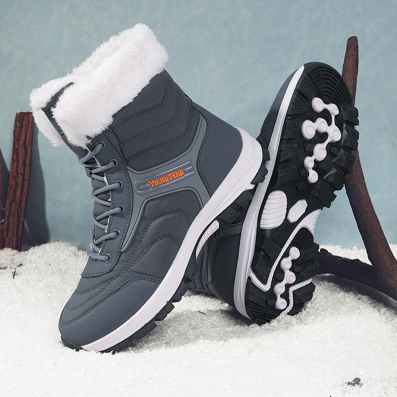 Women's Outdoor Shoes High-top Snow Boots Waterproof and Non-slip Winter Warm Velvet Thickened Men's and Women's Hiking Shoes Cold-proof Boots