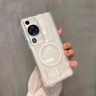 Magsafe Case for Huawei P60 Pro Clear Acrylic Shockproof Wireless Charging Phone Case for Huawei P60 Hard Bumper Shell
