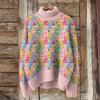 2026 Abstract Print Christmas Cloak Coat