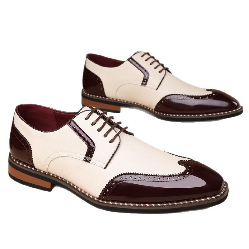 Large Size Men's Brock Carved Lace-Up British Style Business Dress Leather Shoes