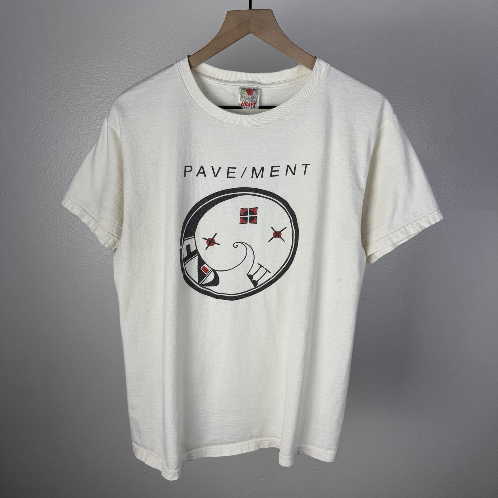 Vintage 90’s Pavement Diagram T Shirt Green Indie Rock Band Tour Size Large Unisex T-Shirt L