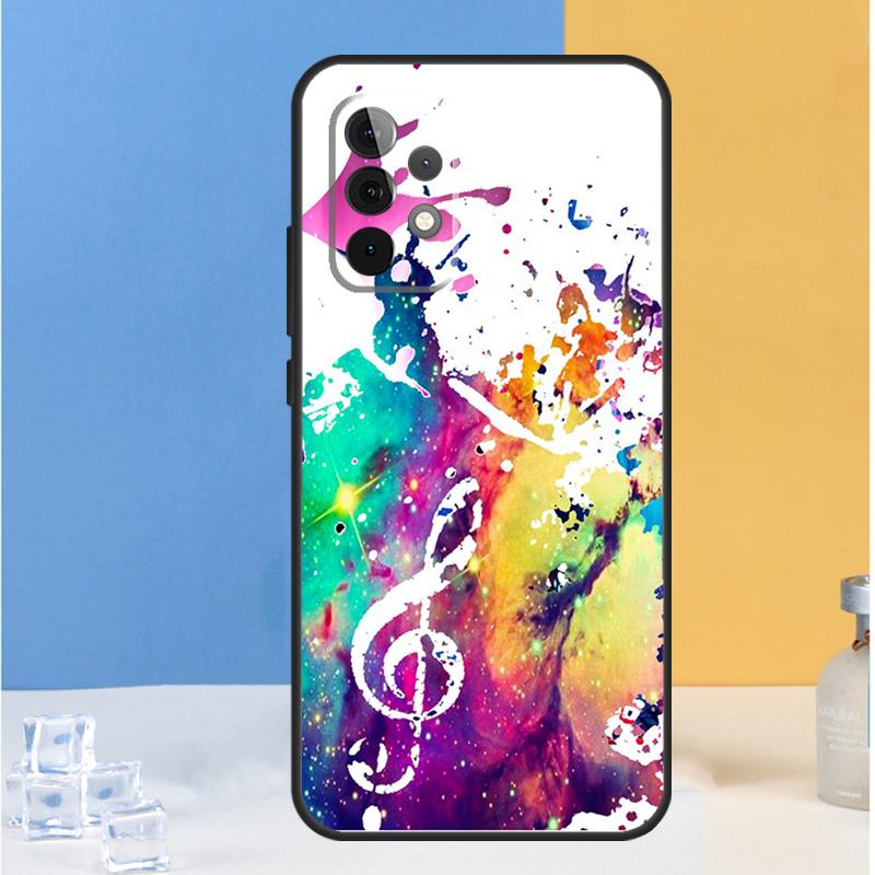 Music Notes Treble Clef For Samsung Galaxy A16 A26 A36 A56 A13 A33 A53 A05 A06 A54 A34 A14 A32 A52 A55 A35 A15 Case