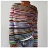 European & American Women's Color-Block Round Neck Fashion Pullover Sweater
