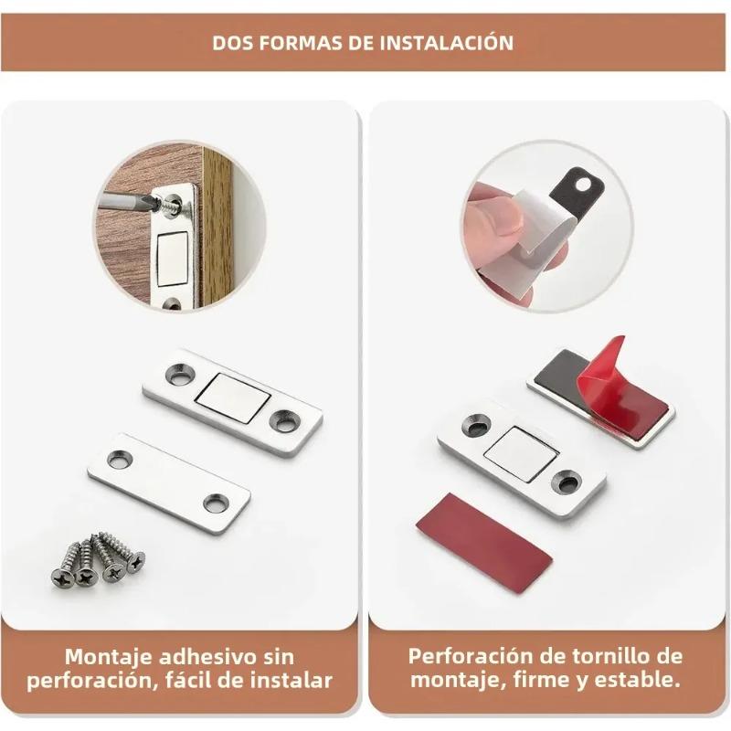 10pcs Magnetic Cabinets Capture Ultra-thin Doors with Strong Magnetic Stoppers, Invisible Adhesive Drawers for Kitchen Cabinets