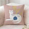 Flat Style Illustration Cat Pillow Case Pillowcase, Double-sided Printed, Sofa Cushion, Bedroom Headboard Pillow